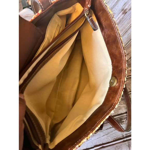 Rosetti Multi-color Straw/Dark Brown Shoulder purse - Picture 3 of 5
